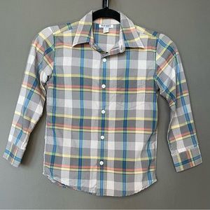 Old Navy button down collared plaid shirt - size boys S (8/10)